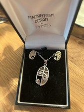 Silver McIntosh Design Necklace and Earing Set In Box