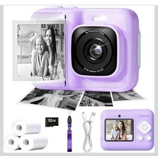 1080P Instant Digital Print Camera for Kids, Christmas Birthday gift purple
