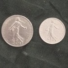France Semeuse Aluminum Coin Lot 1978 1 Franc & 1969 1/2 Franc — photo 6