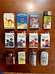 Lot of 12 Vintage Joe Camel/Camel Lighters