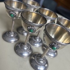 Silberbecher  6 Becher 85mm Wodka Shot Stil Filigran 925 Sterling Silber Eilat