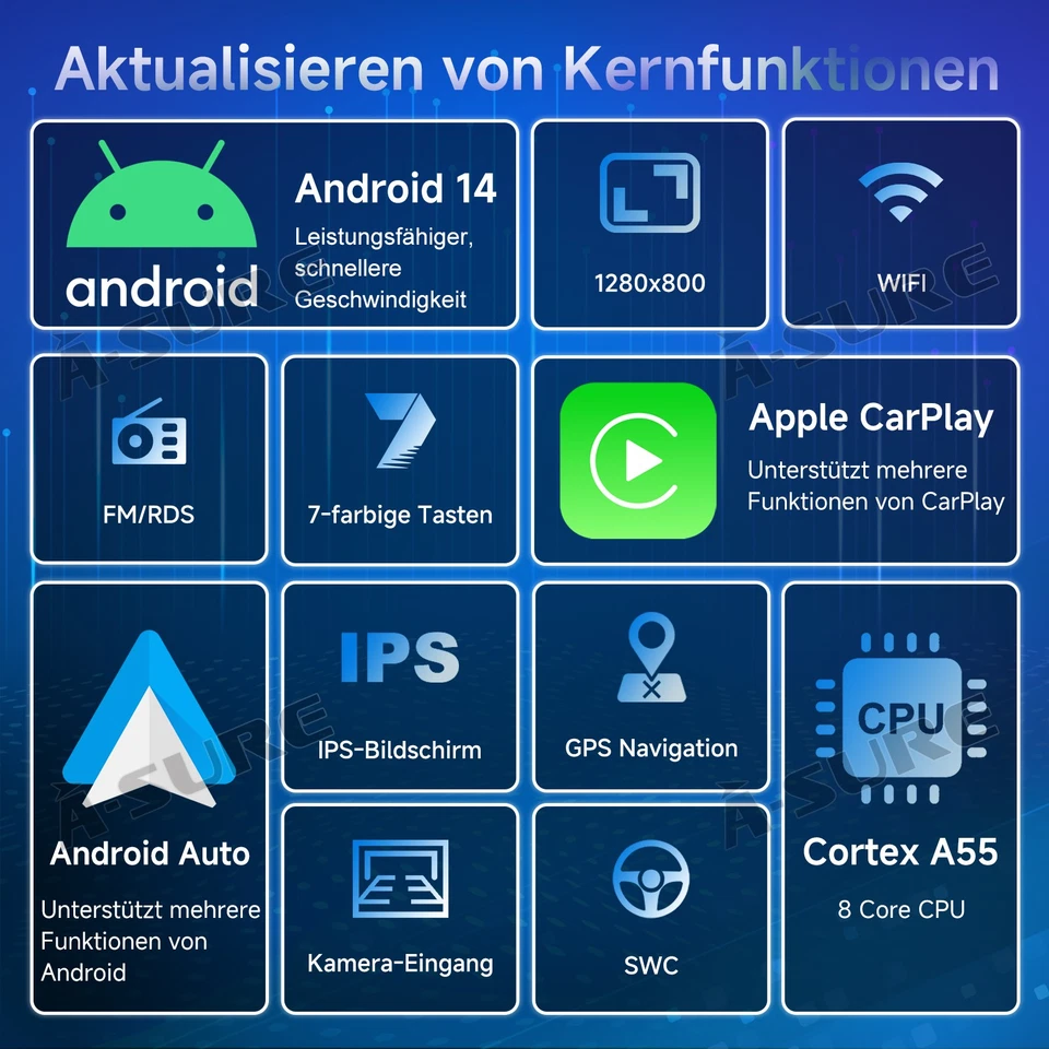 DAB+ 4+64GB Android 14 Autoradio Carplay Kam Für VW GOLF 5 6 Passat Touran Polo - Bild 3 von 4