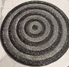 Grey Silver Christmas Beaded Placemat Charger Round Holiday New 15" Circular
