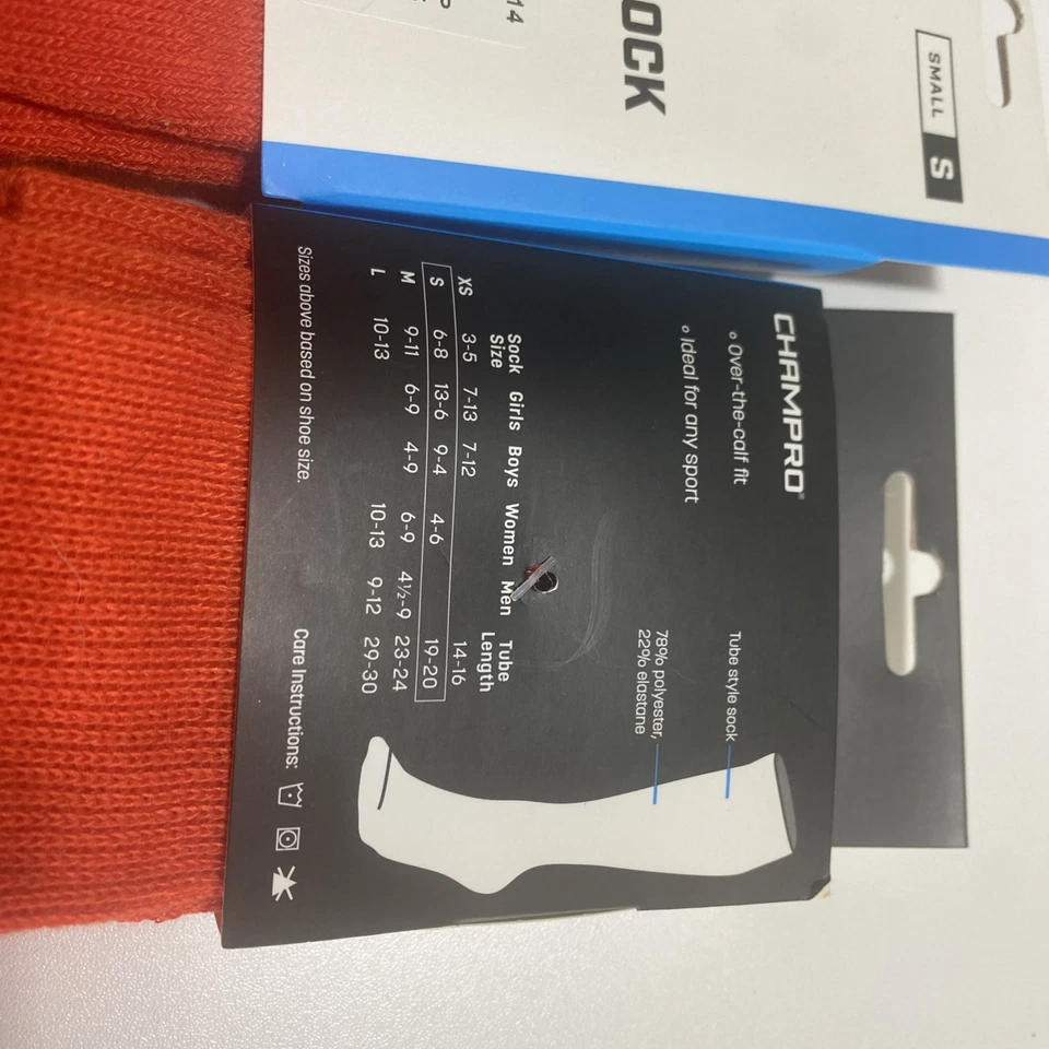 3 pares de meias esportivas multiesportivas Champro. Tamanho pequeno. Laranja - Imagem 2 de 3