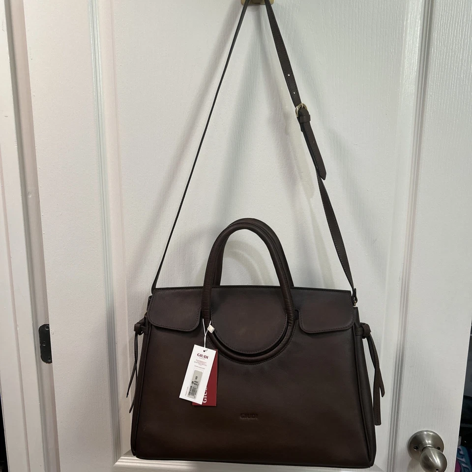 Cartera de Trabajo Giudi Italiana Cuero Marrón Inspirada en Berkin Nueva con Etiquetas. Raro en Estados Unidos Foto 2 de 4