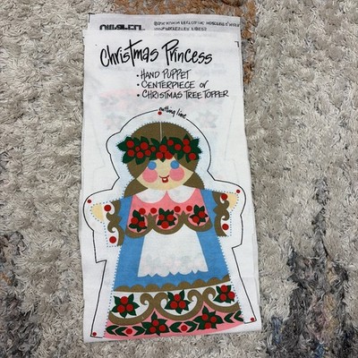 Vtg Ultrafelt Cut & Sew Christmas Princess Felt Panel tree top puppet centerpiec