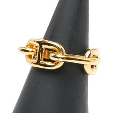 HERMES Lucade Cha ne d Ancre Scarf Ring Gold Plated Ladies HERMES Used From Japa