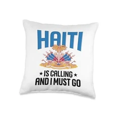 Haiti Haitian Flag Day Throw Pillow 16x16