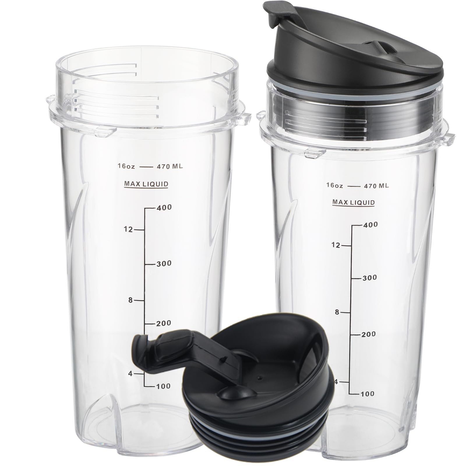 Ninja Blender cups 16oz with To-Go Lids, Blender 16oz Cups R