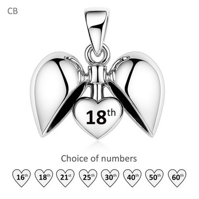 925 Sterling Silber Geburtstag Herz Anhänger für Halskette - Geschenke für Mädchen Frauen