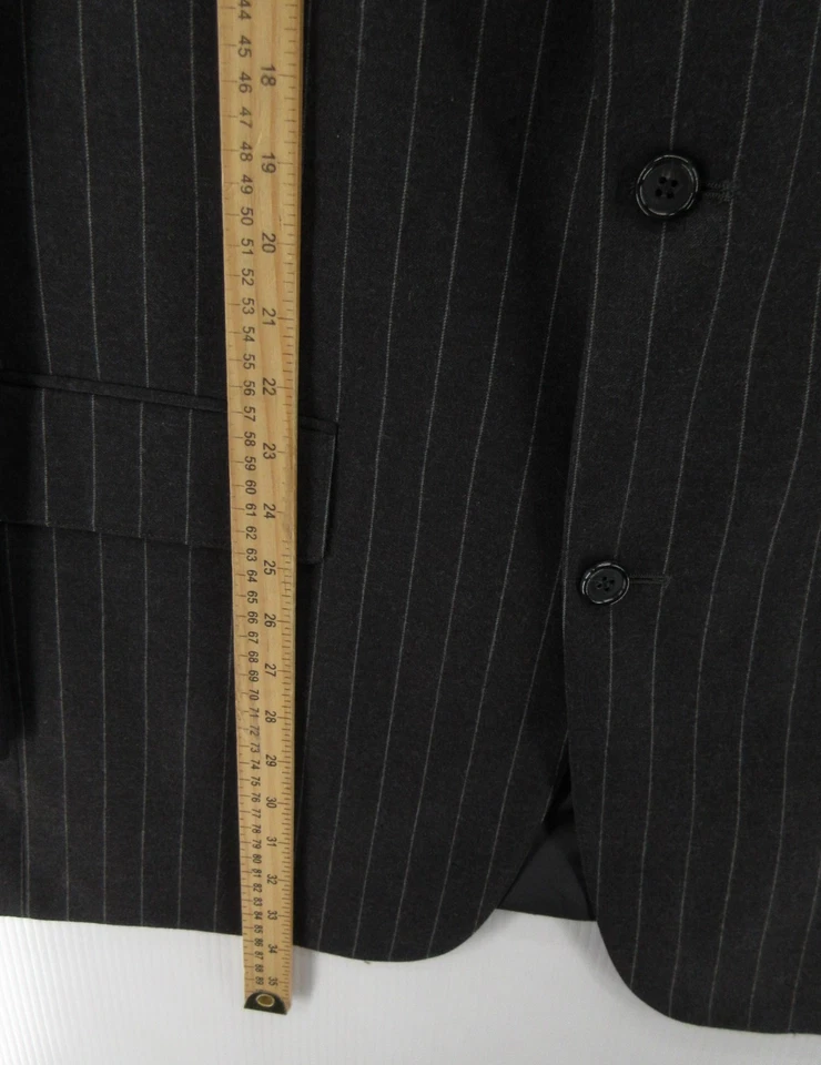 Casaco esportivo masculino vintage J Press 46 longo cinza blazer lã listra de giz jaqueta EUA - Imagem 4 de 4