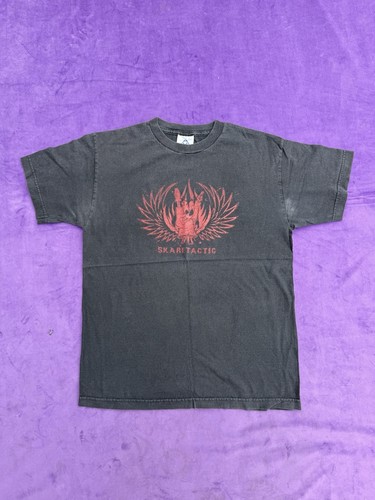 Vintage SKARE TACTIC Hardcore Punk Band T-Shirt Black Size M Black