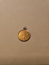 9ct St christopher pendant. 17mm weight 1.3g