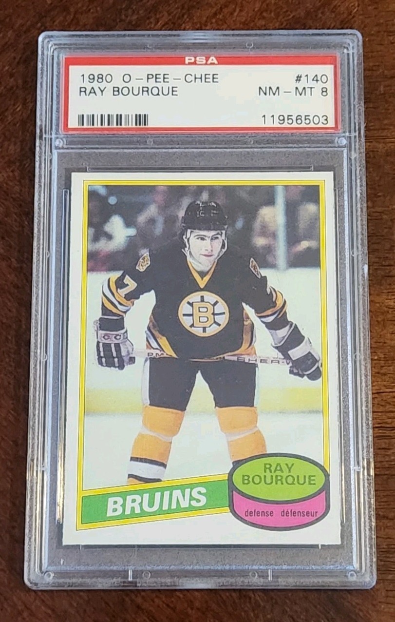 1980-81 O-Pee-Chee Ray Bourque #140 (RC) PSA 8 Boston Bruins HOF Rookie