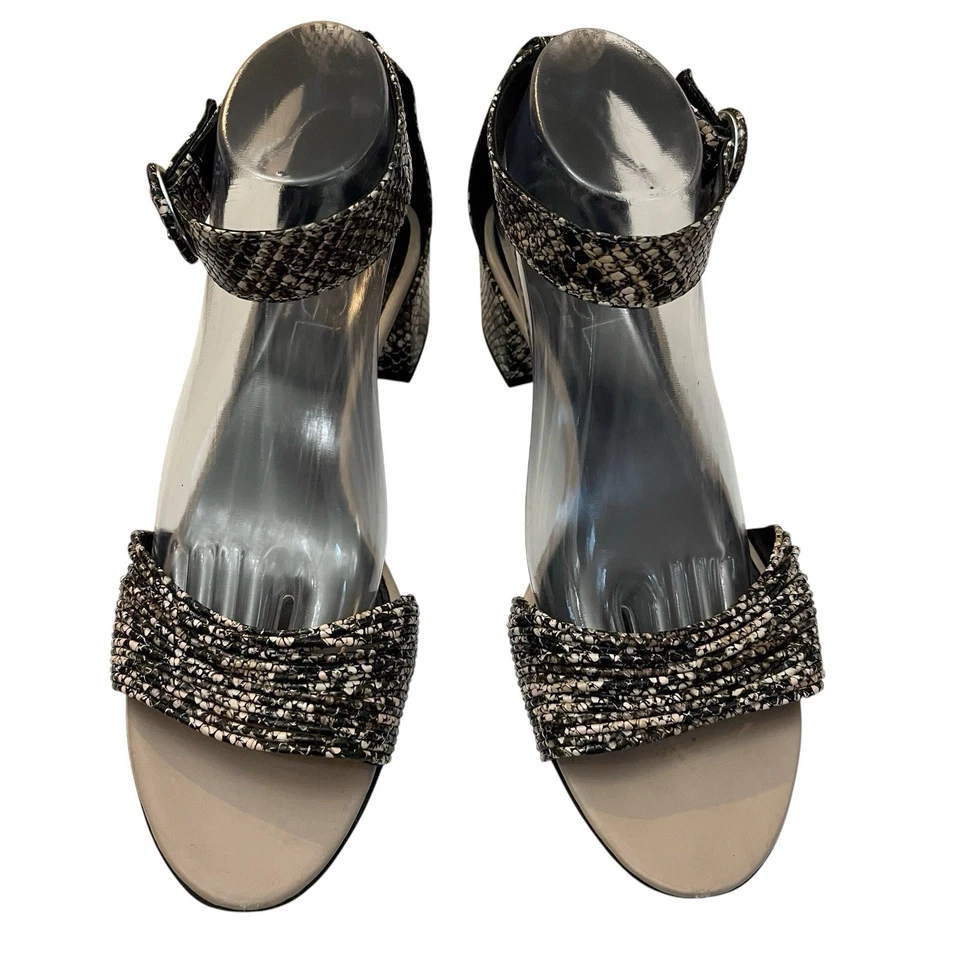 Attilio Giusti Leombruni AGL Snake Print Sandals41EU/11 US Leather Block Heel - Image 2 of 4