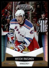 2010-11 Panini Certified Mirror Gold Artem Anisimov 09/25 New York Rangers #97
