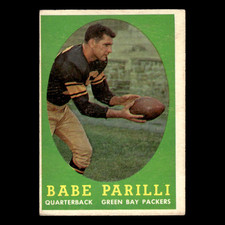 Babe Parilli #118 1958 Topps Green Bay Packers Football Card NFL EX