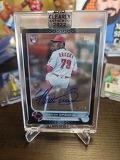 2022 Topps Clearly Authentic Hunter Greene Black Auto /75 Cincinnati Reds 