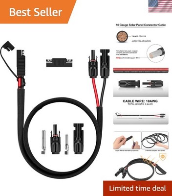 Robust 2FT SAE Connector Cable - UV Resistant & Weatherproof Solar Adapter