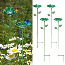 4-Pack Bee Watering Stations, 25 Inch Iron Bee Bath for Garden [Green]