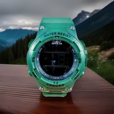 Invicta N E W Racing Digital Men's Watch 47525 - 52mm, Green Resin Band