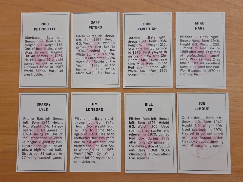 Conjunto de 24 estampillas de jugadores Dell Today Team 1971 de los Medias Rojas de Boston 8 excelentes *WSC* Foto 4 de 4