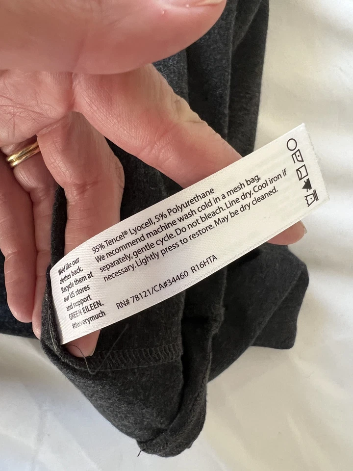 Vestido Eileen Fisher Mujer Grande Armario Grapa Minimalista Elastizado Fluido Foto 3 de 4