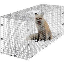 Live Animal Cage Trap 42" x 16" x 18" Humane Cat Trap Cats Squirrels Mouse