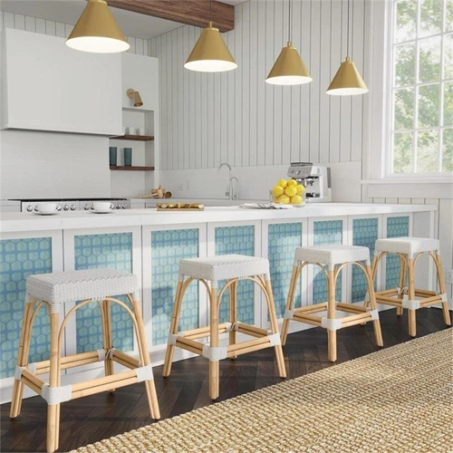 Butler Specialty Company Robias Rattan 24.5" Counter Stool - Glossy White - Picture 3 of 7