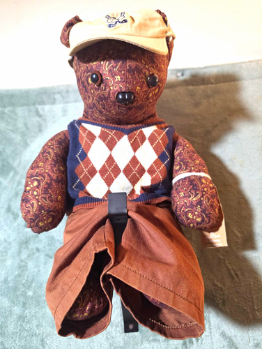 Christ's Church Bear Ministry Comfort Bear Plush Dressed Golf Outfit Hat Tagged