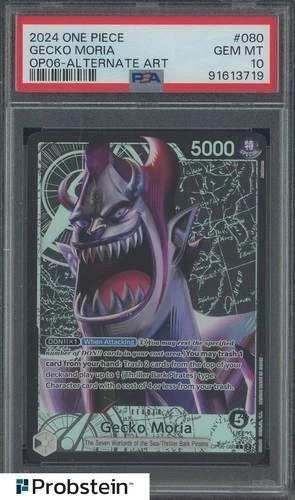 2024 One Piece OP06 #080 Gecko Moria Alternate Art PSA 10 GEM MINT