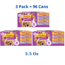 Friskies Poultry Adult Cat Wet Food - Variety Pack, Pack of 96 5.5 oz. Cans