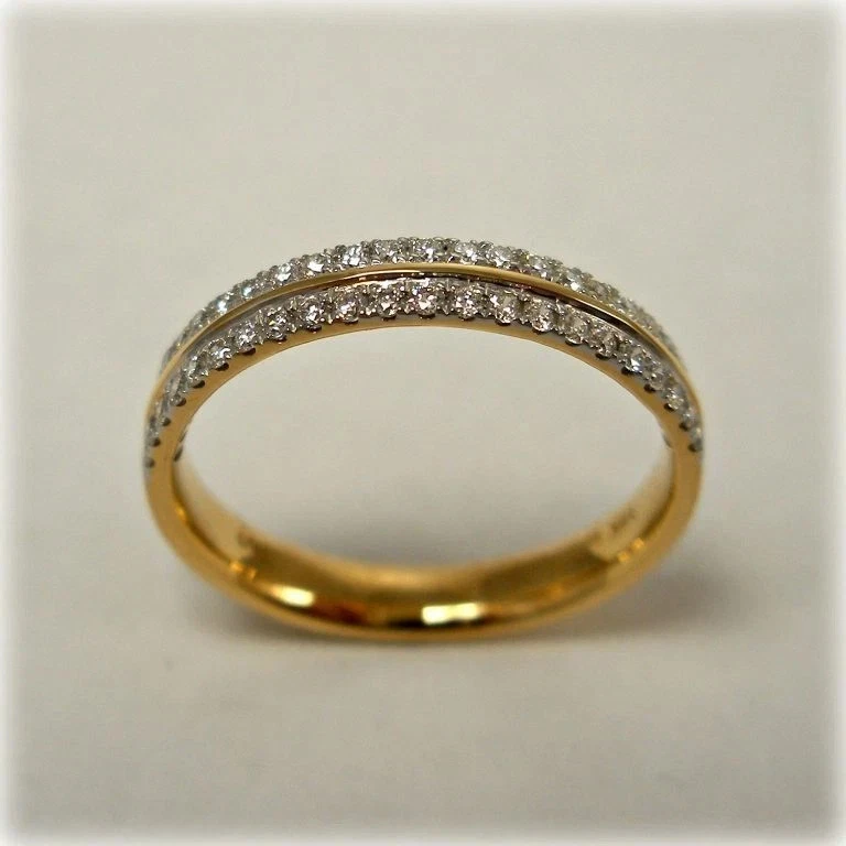 Lab-Created Round Cut 1.20 Ct Diamond Wedding Band Ring 14K Yellow Gold Finish - Image 4 of 4