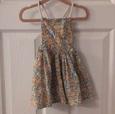 ZARA Baby Girl Floral Sundress Knee Length 12-18 Months Yellow Blue