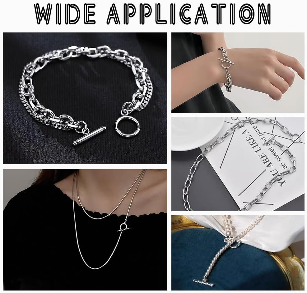 50 Sets 304 Stainless Steel Ring Toggle Clasps IQ Toggle Clasp & Tbar Clasps Met