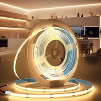COB LED Streifen 24V 10M Warmweiß 3000K 8Mm 320 LED Pro Meter Selbstklebend