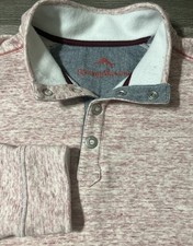 Tommy Bahama Summit 1/4 Snap Mock Neck Pullover Red Wine Heathered, Size Large