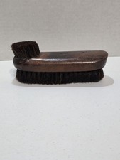 Vintage Shoe Shine Brush Horse Hair Wood Double Sided No Handle