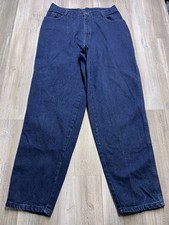 Vintage Gitano Womens Sz 14 Dark Wash Denim Blue High Rise Tapered Mom Jeans 90s