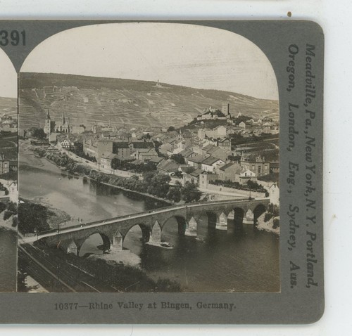 Bingen Germany Rhine Valley Keystone Stereoview - Foto 1 di 2