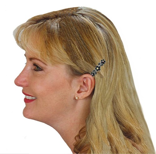 6-Pack-6 Small Barrettes French Clasp Sparkly Stone for Women Girls 1338-6d1 - Picture 3 of 8