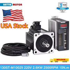 【US】2.6KW AC Servo Motor Driver Kit 10N.m/25N.m 220V 2500RPM 2600W CNC Engraving