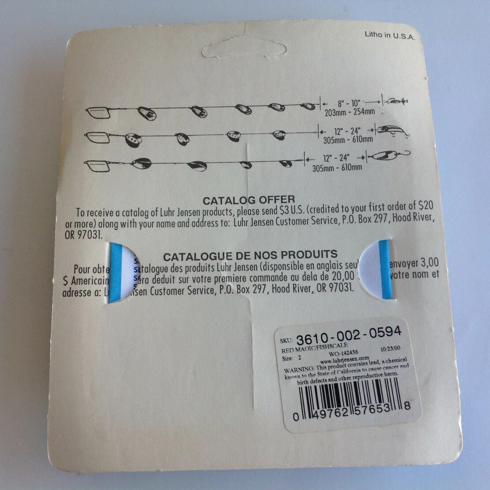 Luhr Jensen Les Davis Scalelite Willow Leaf Flex-I-Trolls NOS 3610-002-0594 - Image 2 of 3