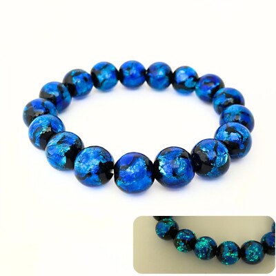 Hotaru Glass Firefly Bracelet Glow-in-the-dark Ryukyu 12mm Beads Okinawa Japan