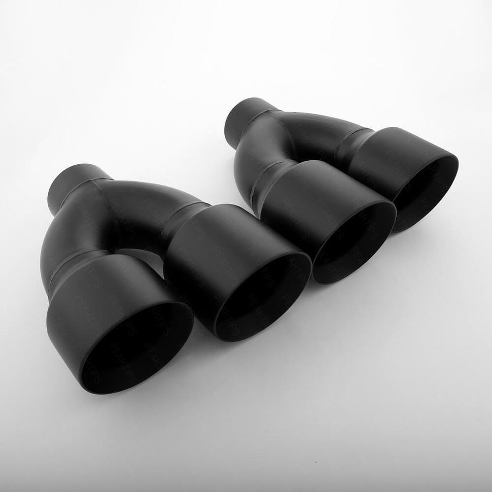 T304 Stainless Weld On Angle Cut Exhaust Tip 2.5" Inlet 3.5" Outlet 12" Length E - Foto 2