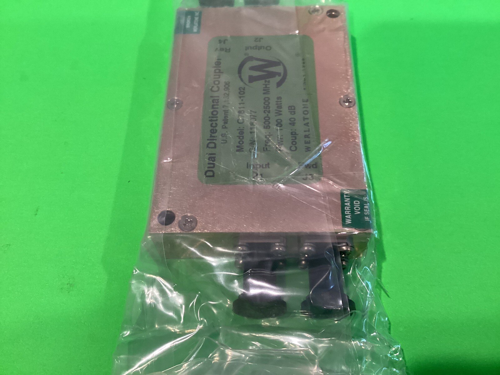 WERLATONE  DUAL DIRECTIONAL  COUPLER  C7811-102/ 100 Watts / 500-2500 MHz