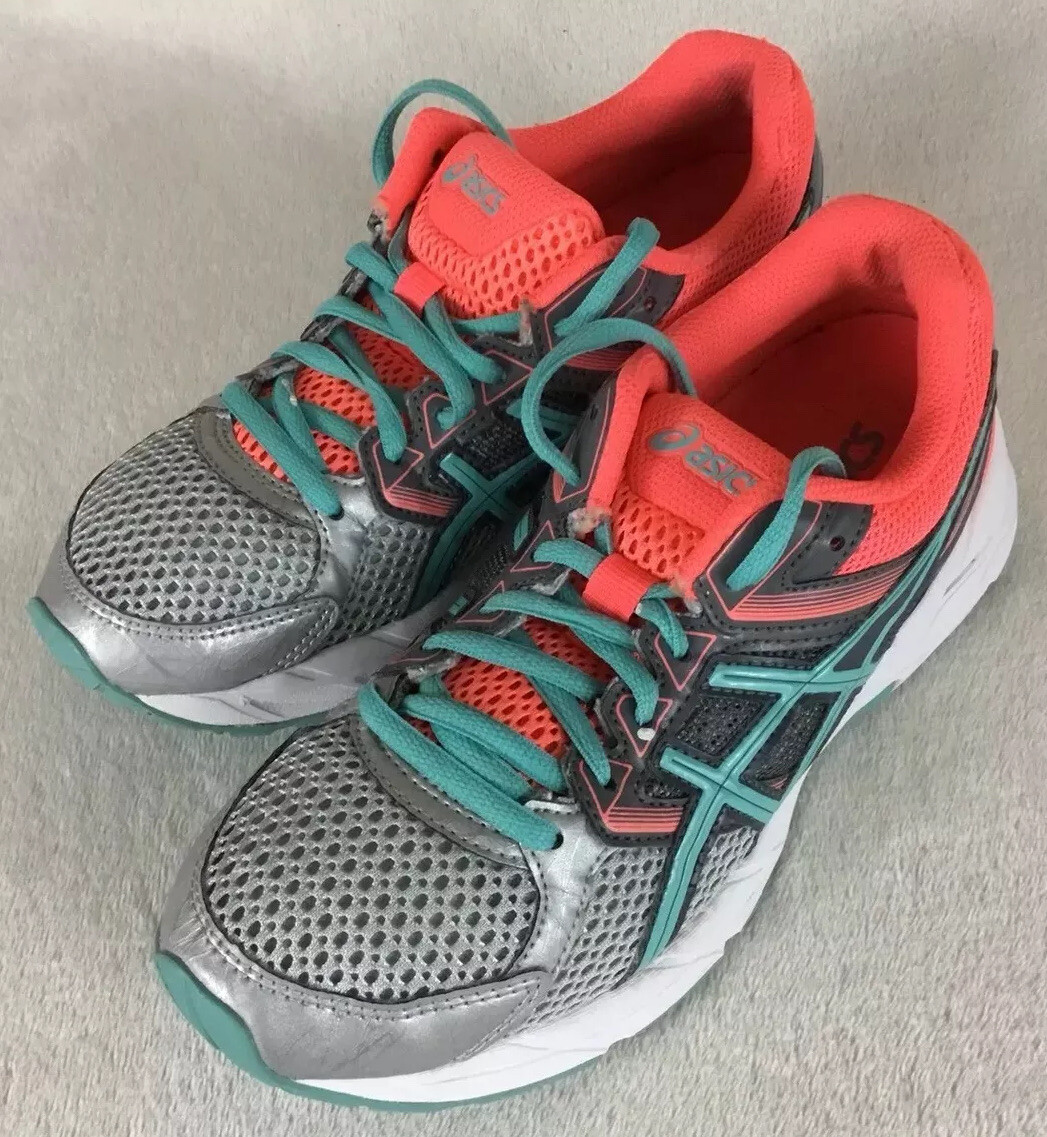 Asics Running Shoes Women's Size 6 Gel-Contend 3 Sneakers Gray Orange Mint T5F9N-image