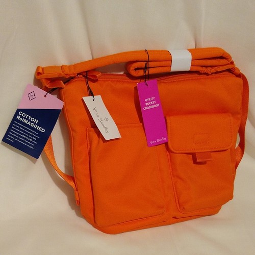 Vera Bradley Recycled Cotton Utility Bucket Crossbody Purse Women