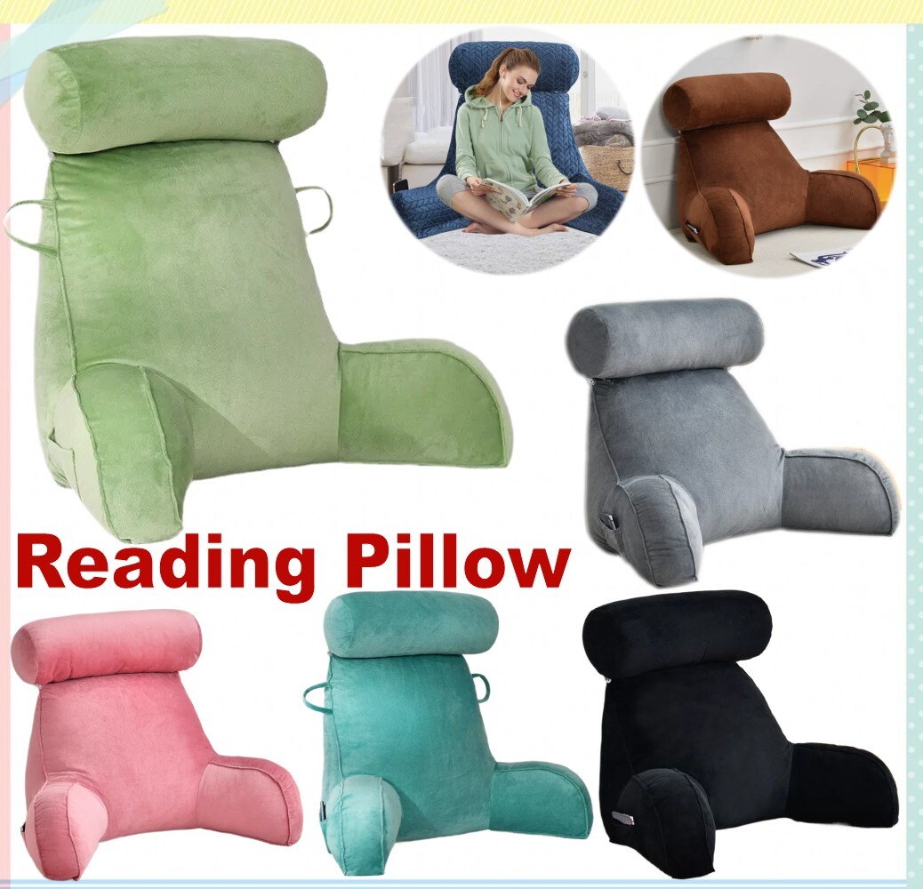 Bed Reading Pillow Back Rest Lumbar Support Arm Seat Lounger with