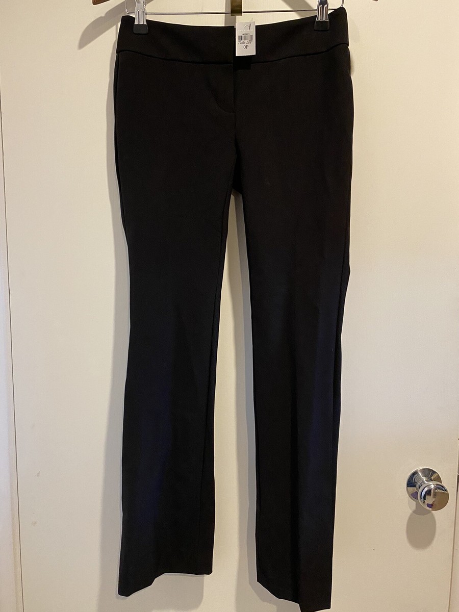 ann taylor black dress pants NWT 0 Petite Modern fit Flare leg Suit pant 1960s Geoffrey Beene Black Wrinkle-free Belt loops Size:XL - $190.00